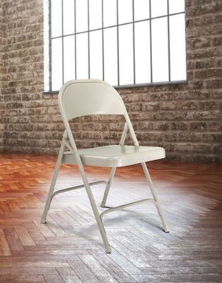 Image showing 7 th National Public Seating 50 Series All-Steel Folding Chairs, 480 lb. Capacity, 4-Pack