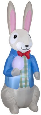 Gemmy Airblown Dapper Easter Bunny with Egg Inflatable