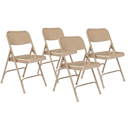 National Public Seating 200 Series Premium All-Steel Double Hinge Folding Chairs, 4 pk.