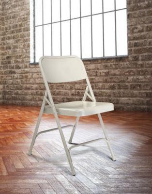 Image showing 6 th National Public Seating 200 Series Premium All-Steel Double Hinge Folding Chairs, 4 pk.