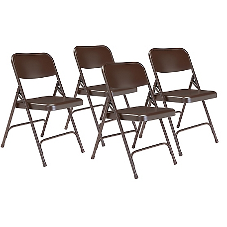National Public Seating 200 Series Premium All-Steel Double Hinge Folding Chairs, 4 pk.