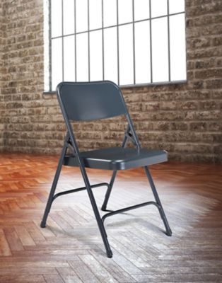 Image showing 7 th National Public Seating 200 Series Premium All-Steel Double Hinge Folding Chairs, 4 pk.