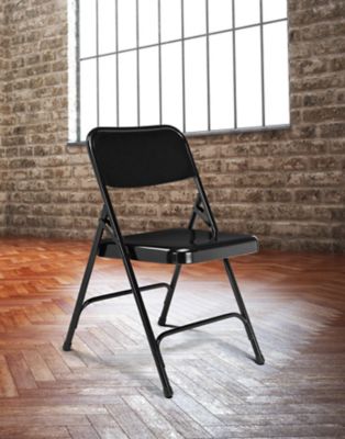 Image showing 7 th National Public Seating 200 Series Premium All-Steel Double Hinge Folding Chairs, 4 pk.
