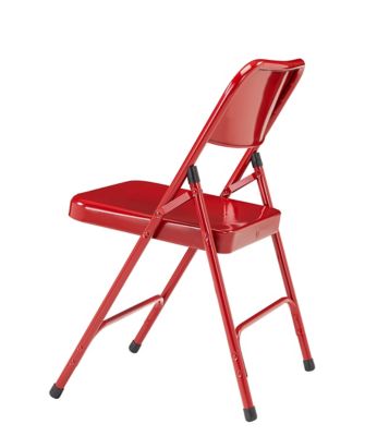 Image showing 4 th National Public Seating 200 Series Premium All-Steel Double Hinge Folding Chairs, 4 pk.