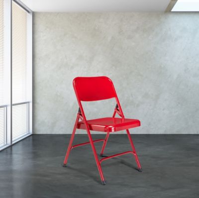 Image showing 7 th National Public Seating 200 Series Premium All-Steel Double Hinge Folding Chairs, 4 pk.