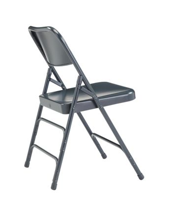 Image showing 3 th National Public Seating 300 Series Deluxe All-Steel Triple Brace Double Hinge Folding Chairs, 480 lb. Capacity, 4-Pack