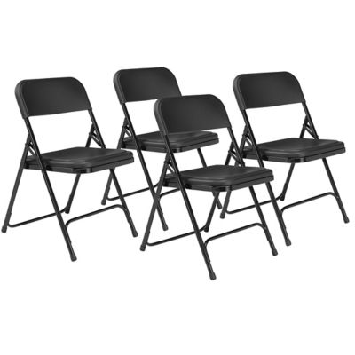 National Public Seating 800 Series Premium Lightweight Plastic Folding Chairs, 480 lb. Capacity, 4-Pack