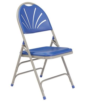 Image showing  1100 Series Deluxe Fan Back with Triple Brace Double Hinge Folding Chairs, 480 lb. Capacity, 4-Pack
