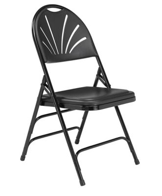 Image showing 1 th National Public Seating 1100 Series Deluxe Fan Back with Triple Brace Double Hinge Folding Chairs, 480 lb. Capacity, 4-Pack