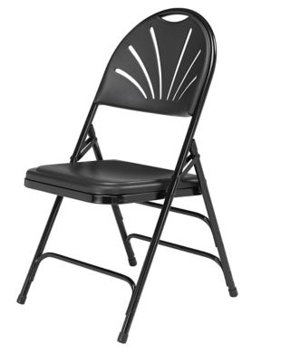 Image showing 2 th National Public Seating 1100 Series Deluxe Fan Back with Triple Brace Double Hinge Folding Chairs, 480 lb. Capacity, 4-Pack