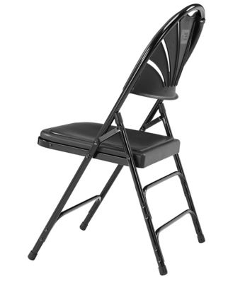 Image showing 4 th National Public Seating 1100 Series Deluxe Fan Back with Triple Brace Double Hinge Folding Chairs, 480 lb. Capacity, 4-Pack