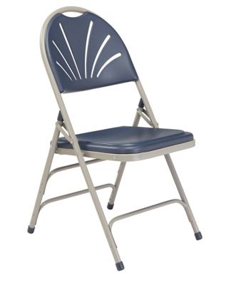 Image showing  1100 Series Deluxe Fan Back with Triple Brace Double Hinge Folding Chairs, 480 lb. Capacity, 4-Pack