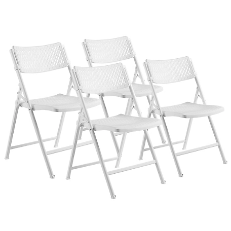 National Public Seating AirFlex Series Premium Polypropylene Folding Chairs, 4-Pack