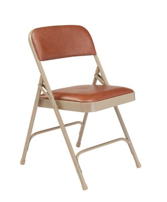 Image showing 1 th National Public Seating 1200 Series Premium Vinyl Upholstered Double Hinge Folding Chairs, 480 lb. Capacity, 4-Pack