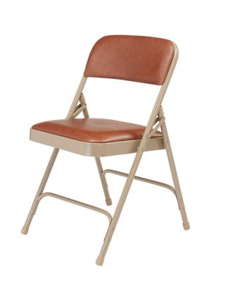 Image showing 2 th National Public Seating 1200 Series Premium Vinyl Upholstered Double Hinge Folding Chairs, 480 lb. Capacity, 4-Pack