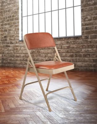 Image showing 7 th National Public Seating 1200 Series Premium Vinyl Upholstered Double Hinge Folding Chairs, 480 lb. Capacity, 4-Pack