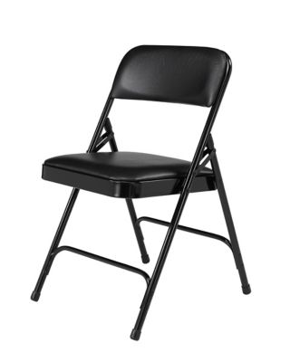 Image showing 2 th National Public Seating 1200 Series Premium Vinyl Upholstered Double Hinge Folding Chairs, 480 lb. Capacity, 4-Pack