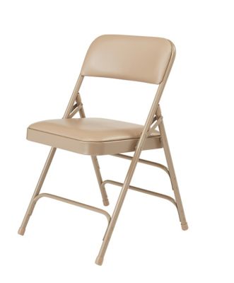 Image showing  1300 Series Premium Vinyl Upholstered Triple Brace Double Hinge Folding Chairs, 480 lb. Capacity, 4-Pack