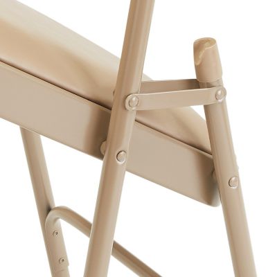 Image showing 5 th National Public Seating 1300 Series Premium Vinyl Upholstered Triple Brace Double Hinge Folding Chairs, 480 lb. Capacity, 4-Pack