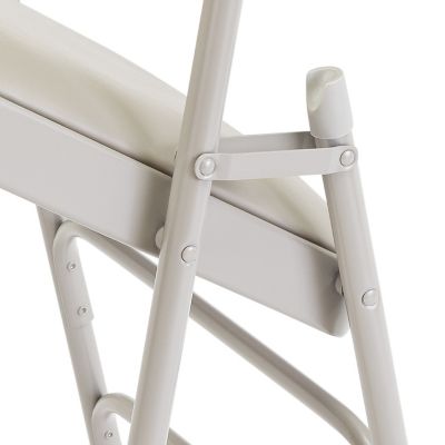 Image showing  1300 Series Premium Vinyl Upholstered Triple Brace Double Hinge Folding Chairs, 480 lb. Capacity, 4-Pack