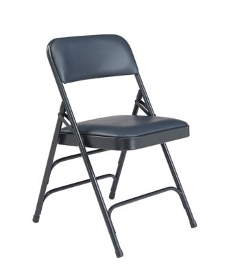 Image showing  1300 Series Premium Vinyl Upholstered Triple Brace Double Hinge Folding Chairs, 480 lb. Capacity, 4-Pack