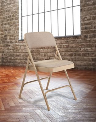 Image showing 7 th National Public Seating 2200 Series Deluxe Fabric Upholstered Double Hinge Premium Folding Chairs, 480 lb. Capacity, 4-Pack