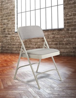 Image showing 7 th National Public Seating 2200 Series Deluxe Fabric Upholstered Double Hinge Premium Folding Chairs, 480 lb. Capacity, 4-Pack