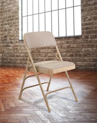 Image showing 7 th National Public Seating 2300 Series Deluxe Fabric Upholstered Triple Brace Premium Folding Chairs, 480 lb. Capacity, 4-Pack