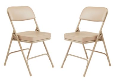 National Public Seating 3200 Series Premium 2 in. Vinyl Upholstered Double Hinge Folding Chairs, 2-Pack