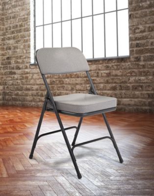 Image showing 7 th National Public Seating 3200 Series Premium 2 in. Fabric Upholstered Double Hinge Folding Chairs, 300 lb. Capacity, 2-Pack