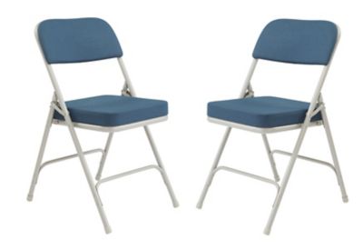 National Public Seating 3200 Series Premium 2 in. Fabric Upholstered Double Hinge Folding Chairs, 2 pk.