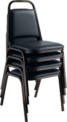 Image showing  9100 Vinyl Stack Chairs, Steel Frame, 4-Pack