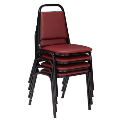 Image showing  9100 Vinyl Stack Chairs, Steel Frame, 4-Pack