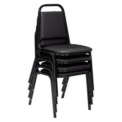 Image showing  9100 Vinyl Stack Chairs, Steel Frame, 4-Pack