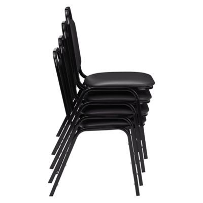 Image showing 5 th National Public Seating 9100 Vinyl Stack Chairs, Steel Frame, 4-Pack
