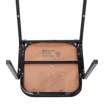 Image showing 7 th National Public Seating 9100 Vinyl Stack Chairs, Steel Frame, 4-Pack