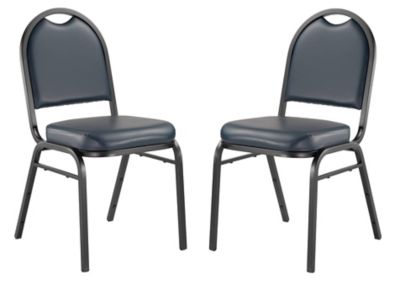 National Public Seating 9200 Vinyl Stack Chairs, Steel Sandtex Frame, 2-Pack -  9204-BT/2