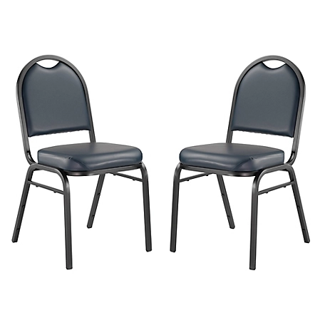 National Public Seating 9200 Vinyl Stack Chairs, Steel Sandtex Frame, 2-Pack