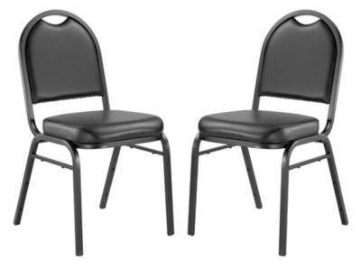 National Public Seating 9200 Vinyl Stack Chairs, Steel Sandtex Frame, 2-Pack -  9210-BT/2