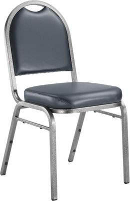 Image showing  9200 Vinyl Stack Chairs, Silver/Midnight Blue, 2-Pack