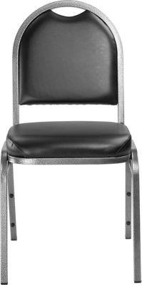 Image showing  9200 Vinyl Stack Chairs, Steel Silvervein Frame, Black, 2 pk.