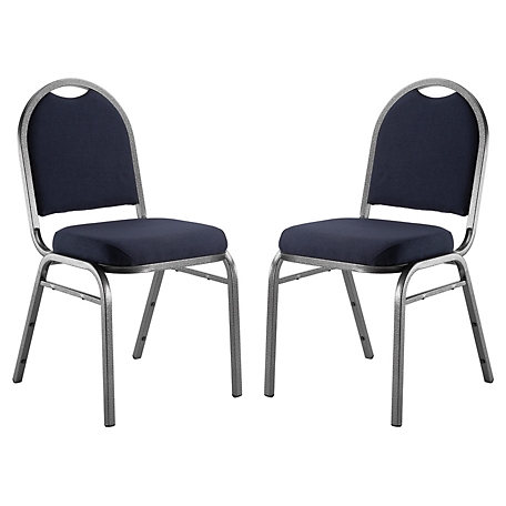 National Public Seating 9200 Fabric Stack Chairs, Steel Silvervein Frame, 2 pk., Blue