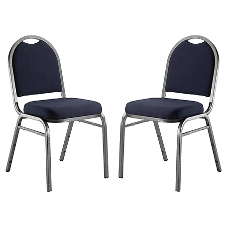 National Public Seating 9200 Fabric Stack Chairs, Steel Silvervein Frame, 2 pk., Blue