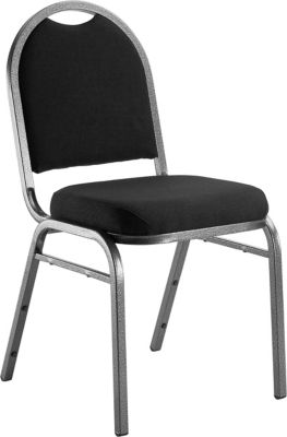 Image showing  9200 Fabric Stack Chairs, Black, 2-Pack