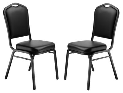 National Public Seating 9300 Steel-Frame Vinyl Stack Chairs, 2-Pack