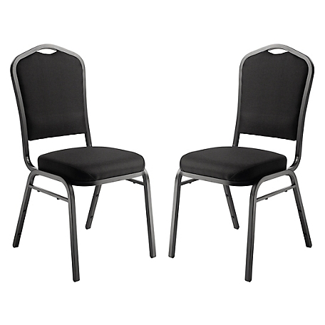 National Public Seating 9300 Fabric Stack Chairs, Steel Sandtex Frame, 2-Pack