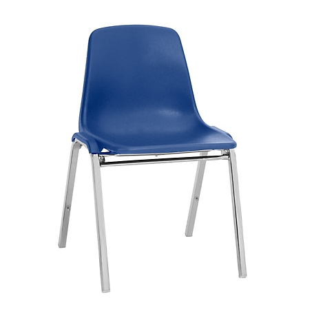 National Public Seating 8100 Series Poly Shell Stacking Chair, Blue
