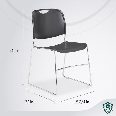 Image showing 6 th National Public Seating 8500 Series Plastic Stacking Chairs, 4-Pack
