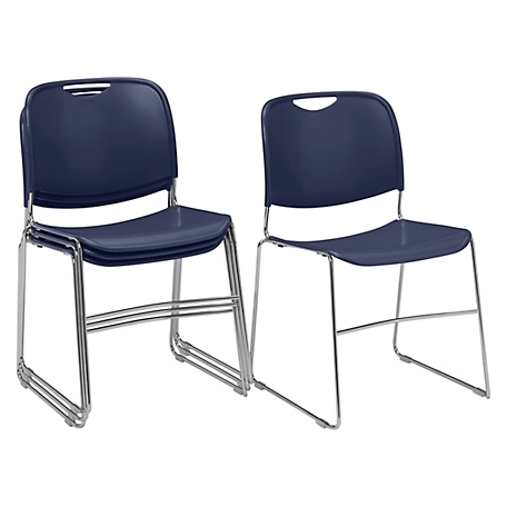 National Public Seating 8500 Series Plastic Stacking Chairs, 4-Pack