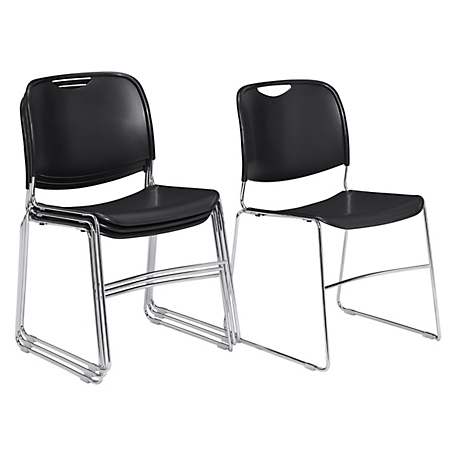 National Public Seating 8500 Series Plastic Stacking Chairs, 4-Pack